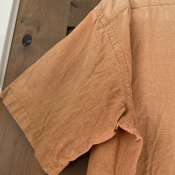 VTG Chaps Full Zippered shirt Mens M Peach Stonewashed Cotton Beach Preppy RARE - Picture 5 of 9